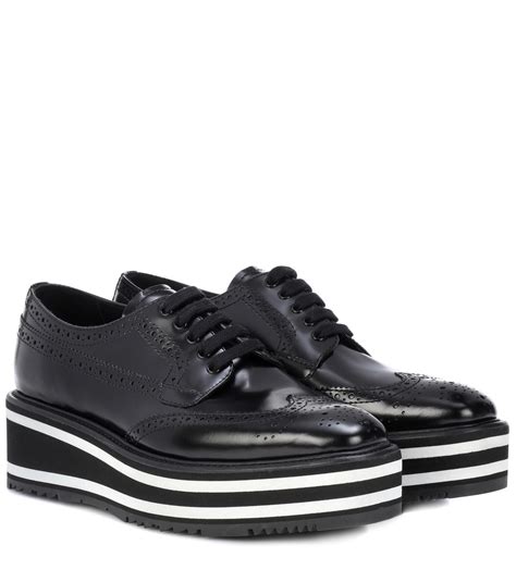 prada platform brogues women|prada brogue leather shoes.